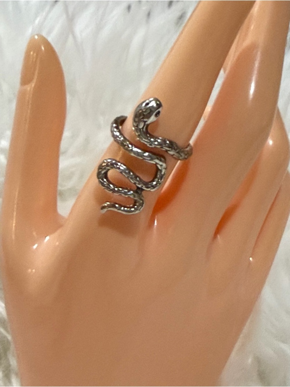 Silver plated Snake Ring for Reptile Lovers - Silver